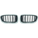 BMW 5-Serie F10/F11 13-17 Dubbelribbad Krom/Svart Sportgrill / Njurar DIEDERICHS