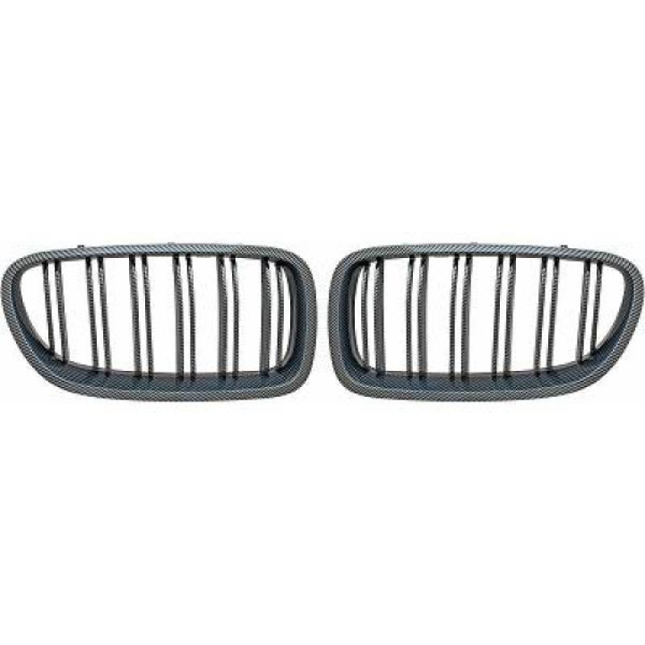 BMW 5-Serie F10/F11 13-17 Dubbelribbad Kolfiberlook Sportgrill / Njurar Sport-Look DIEDERICHS i gruppen Välj bilmodell / BMW / 5-serie (F07-F10-F11) 11-17 / Styling / Grill hos DDESIGN Scandinavia AB (1225941)