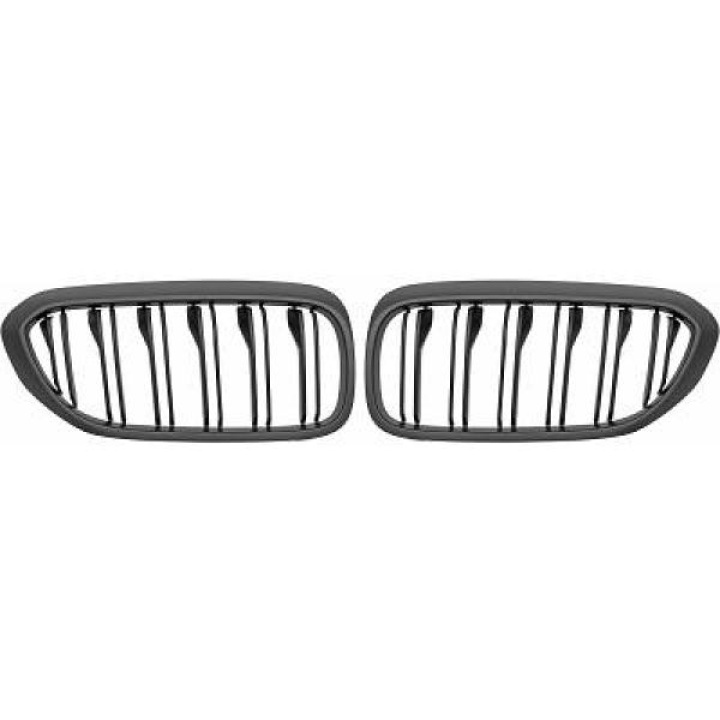 BMW 5-Serie G30/G31 17-20 Dubbelribbad Mattsvart Sportgrill / Njurar Sport-Look DIEDERICHS i gruppen Välj bilmodell / BMW / 5-serie (G30-G31) 16+ / Styling hos DDESIGN Scandinavia AB (1226241)