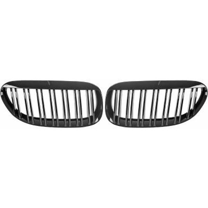BMW 6-Serie E63/E64 03-10 Dubbelribbad Krom/Svart Sportgrill / Njurar Sport-Look DIEDERICHS i gruppen Välj bilmodell / BMW / 6-serie (E63-E64) 03-10 / Styling / Grill hos DDESIGN Scandinavia AB (1230240)