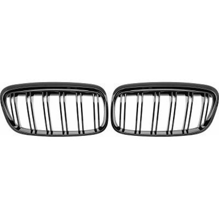 BMW 2-Serie F45/46 14-17 Dubbelribbad Blanksvart Sportgrill / Njurar Performance-Look DIEDERICHS i gruppen Välj bilmodell / BMW / 2-serie Gran Coupe (F44-F45-F46) 2020+ hos DDESIGN Scandinavia AB (1240241)