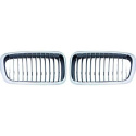 BMW 7-Serie E38 95-02 Enkelribbad Krom/Svart Sportgrill / Njurar DIEDERICHS