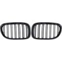 BMW 7-Serie F01 08-12 Dubbelribbad Blanksvart Sportgrill / Njurar Sport-Look DIEDERICHS