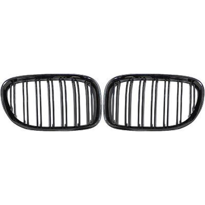 BMW 7-Serie F01 08-12 Dubbelribbad Blanksvart Sportgrill / Njurar Sport-Look DIEDERICHS i gruppen Välj bilmodell / BMW / 7-serie (F01-F02) 08-15 / Styling hos DDESIGN Scandinavia AB (1244440)