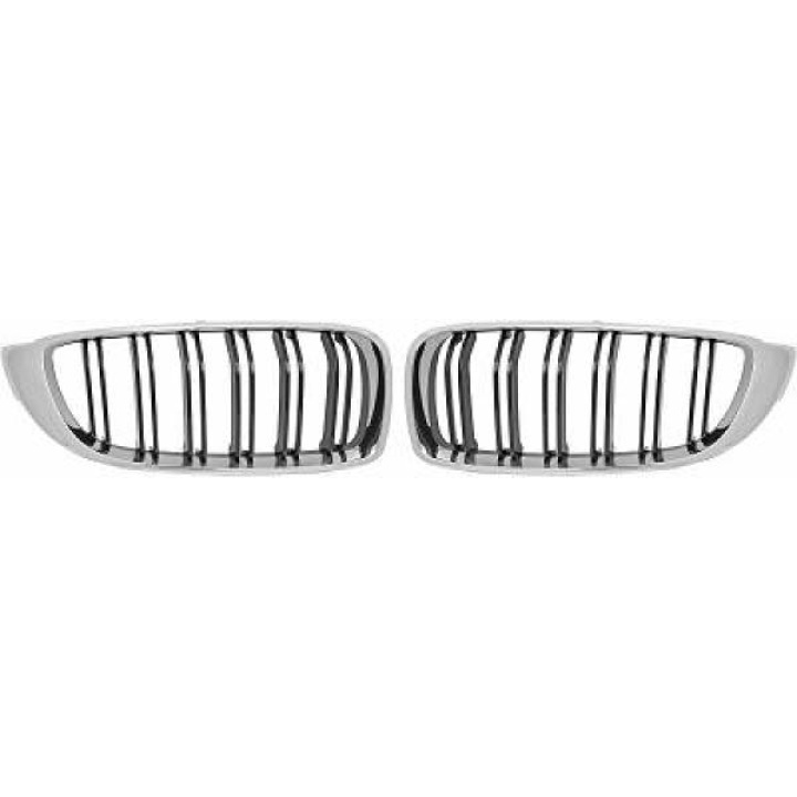 BMW 4-Serie F32/33/36 13-21 Dubbelribbad Krom/Svart Sportgrill / Njurar Sport-Look DIEDERICHS i gruppen Välj bilmodell / BMW / 3-serie-4-serie (F30-F36) 11-19 / Styling / Grill hos DDESIGN Scandinavia AB (1245342)