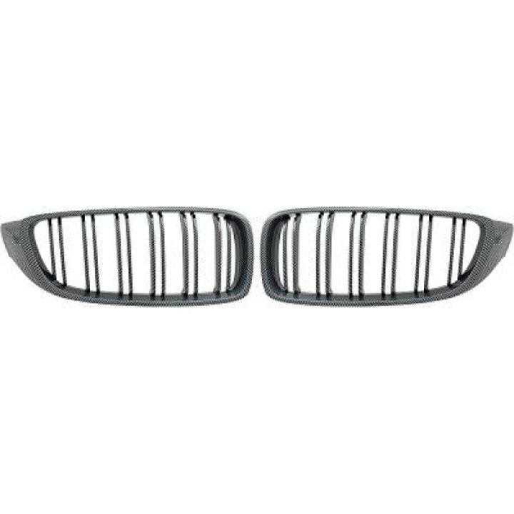 BMW 4-Serie F32/33/36 13-21 Dubbelribbad Kolfiberlook Sportgrill / Njurar Sport-Look DIEDERICHS i gruppen Välj bilmodell / BMW / 3-serie-4-serie (F30-F36) 11-19 / Styling / Grill hos DDESIGN Scandinavia AB (1245343)