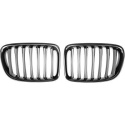 BMW X1 E84 09-15 Enkelribbad Blanksvart Sportgrill / Njurar Performance-Look DIEDERICHS