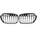 BMW X1 F48 15-19 Enkelribbad Blanksvart Sportgrill / Njurar Performance-Look DIEDERICHS