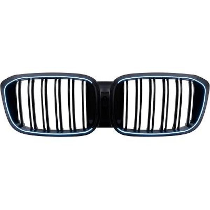 BMW X3 G01 / iX3 G08 2018-2021 (Med Kamera) Dubbelribbad Blanksvart LED-Belysning Sportgrill / Njurar DIEDERICHS i gruppen Välj bilmodell / BMW / X3 (G01) 18+ hos DDESIGN Scandinavia AB (1277242)