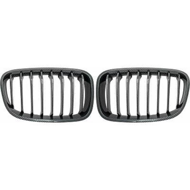 BMW 1-Serie F20 11-15 Enkelribbad Kolfiberlook Sportgrill / Njurar Performance-Look DIEDERICHS i gruppen Välj bilmodell / BMW / 1-serie 2-serie (F20-F23) 2011-2019 / Styling / Grill hos DDESIGN Scandinavia AB (1281341)
