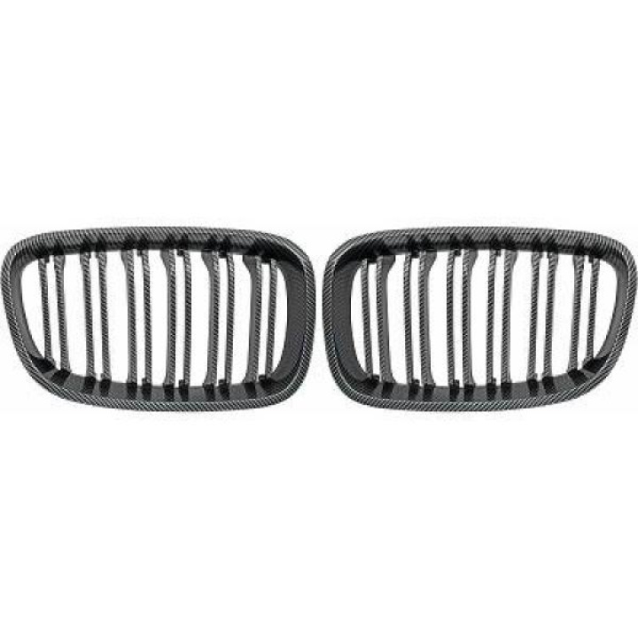BMW 1-Serie F20 11-15 Dubbelribbad Kolfiberlook Sportgrill / Njurar Sport-Look DIEDERICHS i gruppen Välj bilmodell / BMW / 1-serie 2-serie (F20-F23) 2011-2019 / Styling / Grill hos DDESIGN Scandinavia AB (1281642)