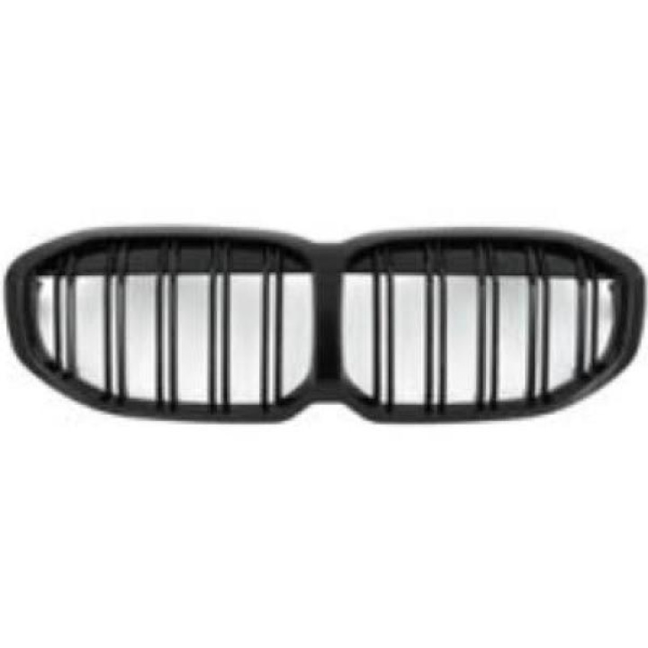 BMW 1-Serie F40 2020-2024 Dubbelribbad Blanksvart Motorsport-Look Sportgrill / Njurar DIEDERICHS i gruppen Välj bilmodell / BMW / 1-serie (F40) 2019+ / Styling / Grillar hos DDESIGN Scandinavia AB (1282241)