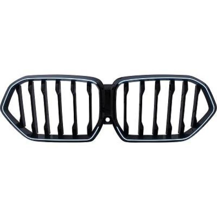 BMW X6 G06 2019-2023 (Med Kamera) Enkelribbad Blanksvart LED-Belysning Sportgrill / Njurar DIEDERICHS i gruppen Välj bilmodell / BMW / X6 (G06) 19+ hos DDESIGN Scandinavia AB (1294244)