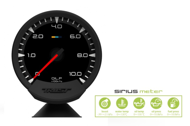 16001733 Sirius Meter Oljetrycksmätare 74mm GReddy