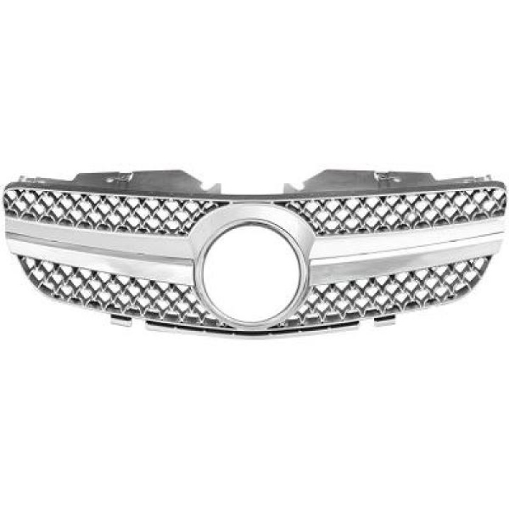 MERCEDES SL-Class R230 01-08 Krom/Silver Sportgrill DIEDERICHS i gruppen Välj bilmodell / Mercedes Benz / SL-Class 01-12 (R230) / Styling / Grill hos DDESIGN Scandinavia AB (1600540)