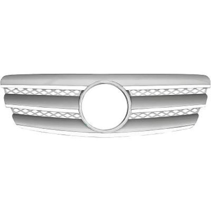MERCEDES E-Class W211 02-06 Ribbad Silver/Krom Sportgrill CL-Look DIEDERICHS i gruppen Välj bilmodell / Mercedes Benz / E-Class 02-09 (W211) / Styling hos DDESIGN Scandinavia AB (1615340)