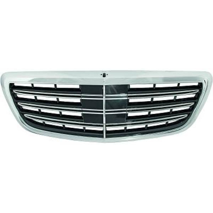 MERCEDES S-Class W222 14+ Ribbad Svart/Krom Sportgrill S65 AMG-Look (med radar) (utan nightvision) DIEDERICHS i gruppen Välj bilmodell / Mercedes Benz / S-Class 13-20 (W222) hos DDESIGN Scandinavia AB (1648341)
