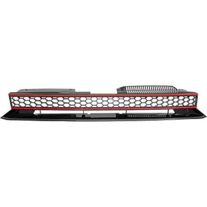 VW GOLF MK6 08-12 Honeycomb Svart/Röd Sportgrill Utan Emblem GTI-Look DIEDERICHS i gruppen Välj bilmodell / VW / Golf 6 08-12 / Styling / Grill hos DDESIGN Scandinavia AB (2215940)