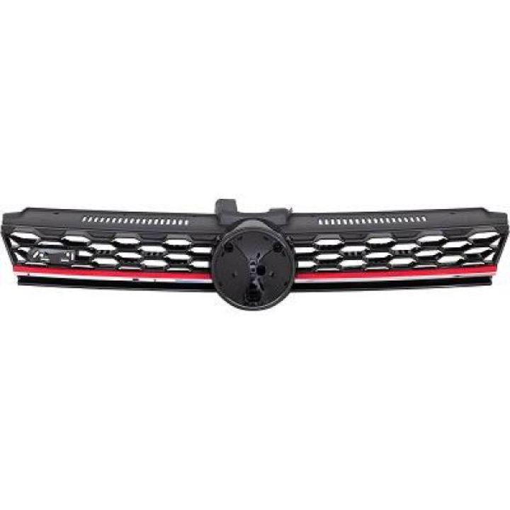Volkswagen GOLF MK7.5 2017-2020 Blanksvart / Röd List GTI-Look Sportgrill DIEDERICHS i gruppen Välj bilmodell / VW / Golf 7 Standard 12-19 / Styling hos DDESIGN Scandinavia AB (2216844)