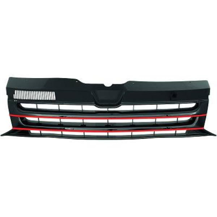 VW Transporter T5 09-15 Ribbad Svart/Röd Sportgrill DIEDERICHS i gruppen Välj bilmodell / VW / Transporter T5 / Styling hos DDESIGN Scandinavia AB (2273441)