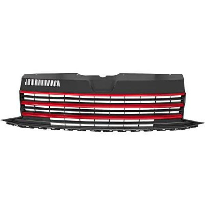 VW Transporter T6 15-19 Ribbad Svart/Röd Sportgrill DIEDERICHS i gruppen Välj bilmodell / VW / Transporter T6 / Styling hos DDESIGN Scandinavia AB (2274441)