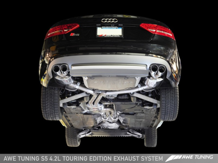 Audi S5 4.2L Touring Edition Exhaust System -- Polished Silver Tips AWE Tuning i gruppen Välj bilmodell / Audi / A5 - S5 - RS5 (8T/8F) 2008-2016 / Tuning / Avgassystem hos DDESIGN Scandinavia AB (3015-43028)