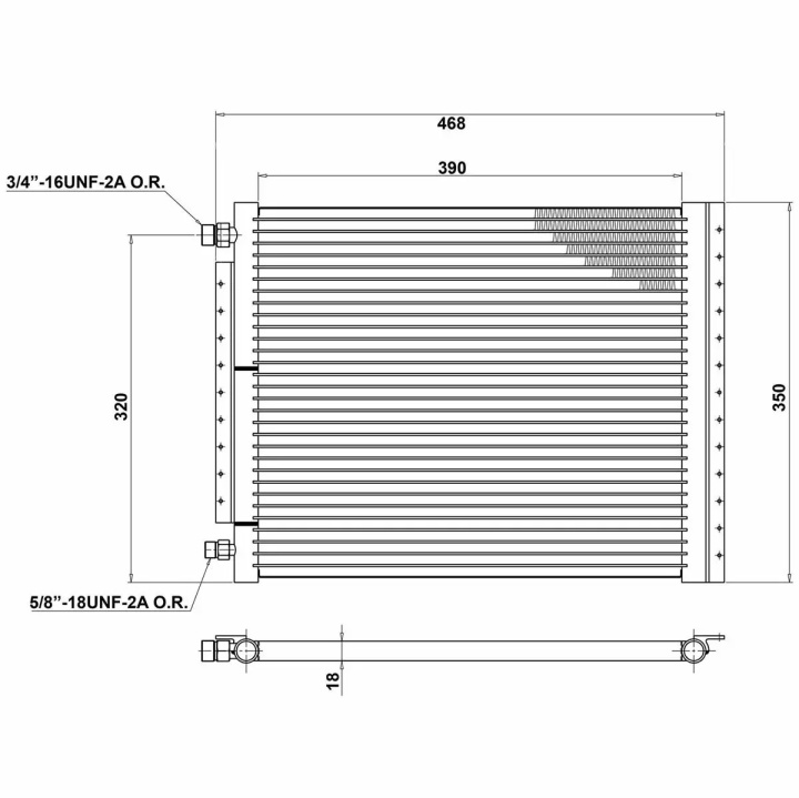 AC Kondensor Radiator 468 x 350 mm T7 Design i gruppen Interiör / Värmepaket & Tillbehör / AC Komponenter hos DDESIGN Scandinavia AB (30311343CP)