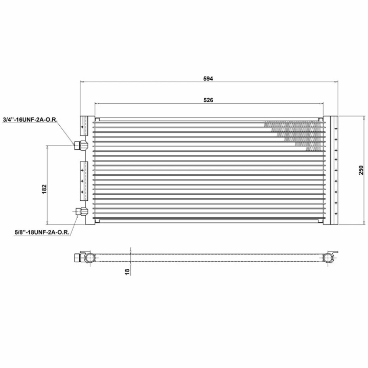 AC Kondensor Radiator 593 x 250 mm T7 Design i gruppen Interiör / Värmepaket & Tillbehör / AC Komponenter hos DDESIGN Scandinavia AB (30311344CP)