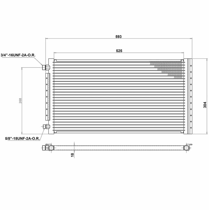 AC Kondensor Radiator 593 x 304 mm T7 Design i gruppen Interiör / Värmepaket & Tillbehör / AC Komponenter hos DDESIGN Scandinavia AB (30311345CP)