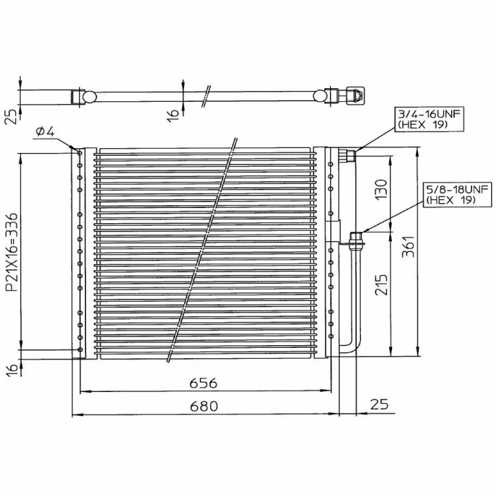 AC Kondensor Radiator 680 x 361 mm - Svart T7 Design i gruppen Interiör / Värmepaket & Tillbehör / AC Komponenter hos DDESIGN Scandinavia AB (30311537)