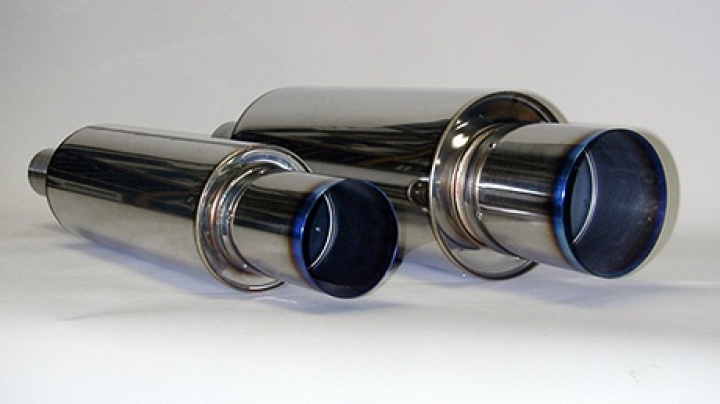 34005-FK002 60mm In / 94mm Ut HKS Universal Rostfri Hi-Power Ti Titan Utblås Ljuddämpare 130mm x 350mm