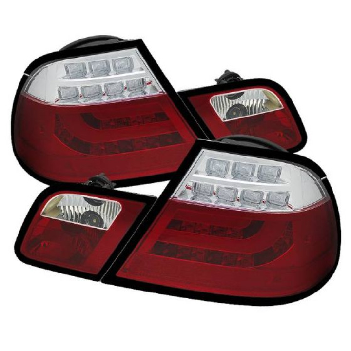 ALT-YD-BE4600-LBLED-RC BMW E46 00-03 2Dr Coupe (Passar ej Cab) Ljuslist LED Bakljus - Röda Klara Spyder Auto