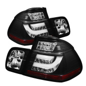 ALT-YD-BE4602-4D-LBLED-BK BMW E46 02-05 4Dr Ljuslist Style LED Bakljus - Svarta Spyder Auto (1)