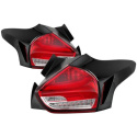 Ford Focus 15-17 LED Bakljus Med Sekventiella Blinkers - Röda Spyder Auto