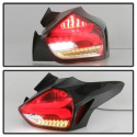 Ford Focus 15-17 LED Bakljus Med Sekventiella Blinkers - Röda Spyder Auto