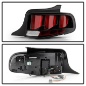 ALT-YD-FM10-RBLED-BK Ford Mustang 2010-2012 Röd Light Bar (Sekventiell Blinkers) LED Baklampor - Svarta Spyder Auto Spyder Auto (2)