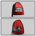 Honda Civic 96-00 3DR LED Bakljus - Röda Klara Spyder Auto
