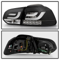 Volkswagen Golf / GTI 10-13 G2 Typ Med Ljuslist LED Bakljus - Svarta Spyder Auto