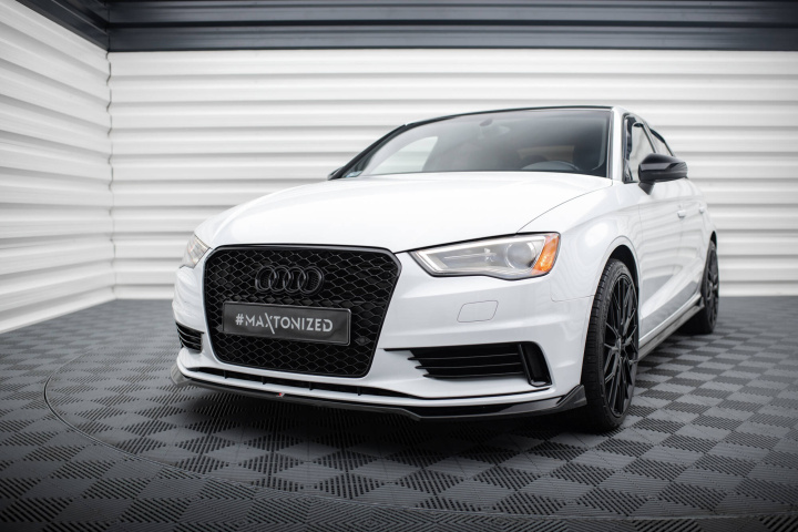 Audi A3 Sedan 8V 2013-2016 Frontsplitter V.2 Maxton Design i gruppen Välj bilmodell / Audi / A3 - S3 - RS3 (8V) 2012-2019 / Styling hos DDESIGN Scandinavia AB (AU-A3-3-S-FD2G)