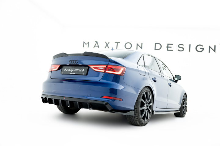 Audi A3 Sedan 8V (Version with single exhaust tips on one side) 2013-2016 Diffuser Maxton Design i gruppen Välj bilmodell / Audi / A3 - S3 - RS3 (8V) 2012-2019 / Styling hos DDESIGN Scandinavia AB (AU-A3-3-S-RS1GO_)