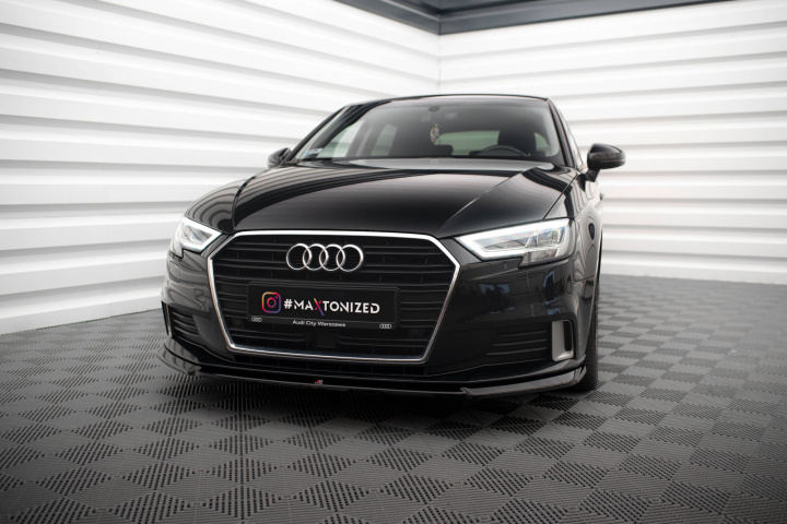 Audi A3 Sportback 8V Facelift 2016-2020 Frontsplitter V.2 Maxton Design i gruppen Välj bilmodell / Audi / A3 - S3 - RS3 (8V) 2012-2019 / Styling hos DDESIGN Scandinavia AB (AU-A3-3F-SB-FD2G)