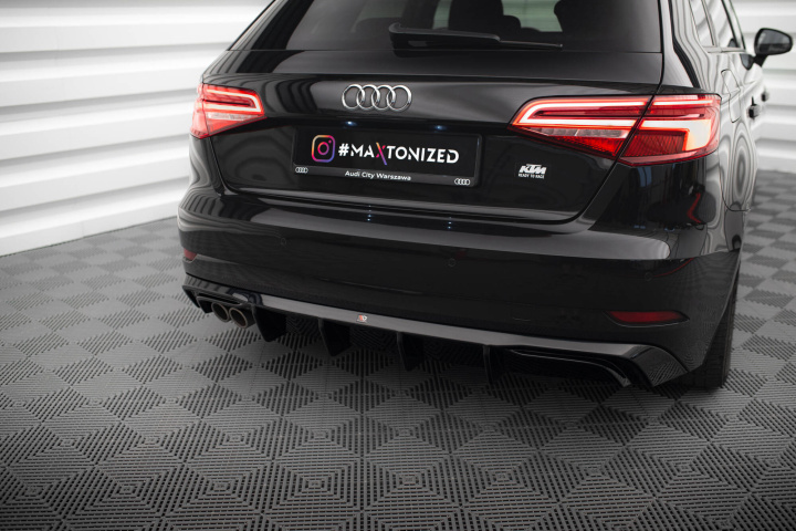 Audi A3 Sportback 8V Facelift 2016-2020 Diffuser (För dubbla utblås på vänster sida) Maxton Design i gruppen Välj bilmodell / Audi / A3 - S3 - RS3 (8V) 2012-2019 / Styling hos DDESIGN Scandinavia AB (AU-A3-3F-SB-RS1GOO_)
