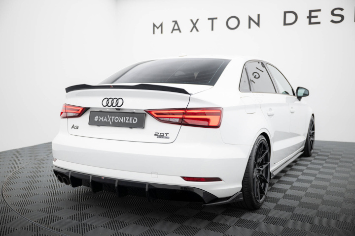 Audi A3 Sedan 8V Facelift 2016-2020 Bakre Diffuser (Med Dubbla Utblås på ena sidan) Maxton Design i gruppen Välj bilmodell / Audi / A3 - S3 - RS3 (8V) 2012-2019 / Styling hos DDESIGN Scandinavia AB (AU-A3-8VF-S-RS1GOO_)