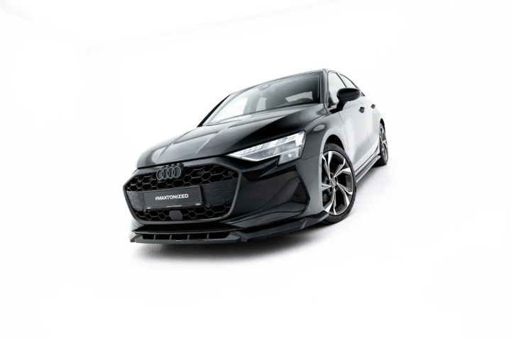 Audi A3 Sedan 8Y Facelift 2024+ Frontsplitter / Frontläpp V.1 Maxton Design i gruppen Välj bilmodell / Audi / A3 - S3 - RS3 (8Y) 2020+ / Styling hos DDESIGN Scandinavia AB (AU-A3-8YF-S-FD1G)