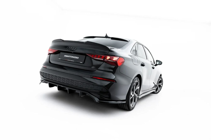 Audi A3 Sedan 8Y Facelift 2024+ Bakre Splitter (med Splitters) V.1 Maxton Design i gruppen Välj bilmodell / Audi / A3 - S3 - RS3 (8Y) 2020+ / Styling hos DDESIGN Scandinavia AB (AU-A3-8YF-S-RD1G-RD2G)