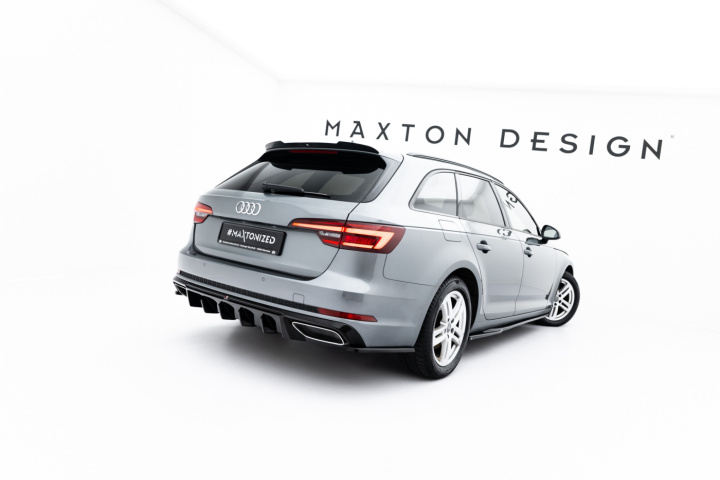 Audi S4 / A4 S-Line Sedan / Avant B9 2016-2019 (Med trapezoidal-utblås) Bakre Diffuser (Med Splitters) Maxton Design i gruppen Välj bilmodell / Audi / A4 - S4 - RS4 (B9) 2015+ / Styling hos DDESIGN Scandinavia AB (AU-A4-B9-AV-RS1G-RS1RG)