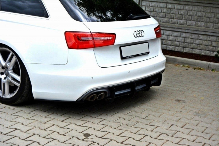 AU-A6-C7-SLINE-AV-CNC-RS1 Audi A6 S-Line C7 2011-2014 Diffuser Med Splitters 1x2 Maxton Design