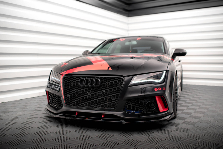 Audi A7 med \'\'RS7 Look\'\'-front C7 2010-2014 Frontsplitter V.1 Maxton Design i gruppen Välj bilmodell / Audi / A7 - S7 - RS7 (4G8) 2010-2018 / Styling hos DDESIGN Scandinavia AB (AU-A7-C7-RS7LOOK-FD1G)