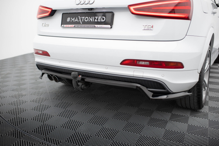 Audi Q3 S-line 8U 2011-2014 Bakre Splitter (Med Splitters) V.1 Maxton Design i gruppen Välj bilmodell / Audi / Q3 (8U) 2011-2018 / Styling hos DDESIGN Scandinavia AB (AU-Q3-1-SLINE-SB-RD1GRD2G)