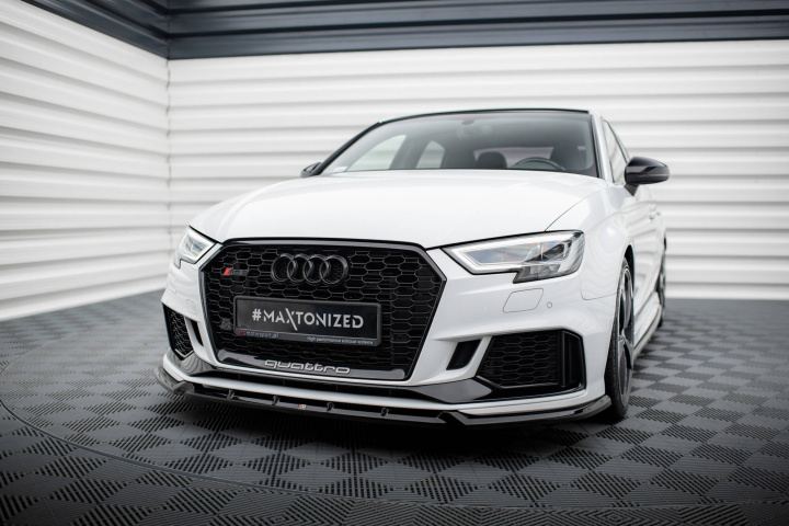 Audi RS3 8V (Facelift) Sedan 2017-2020 Frontsplitter V.3 Maxton Design i gruppen Välj bilmodell / Audi / RS 3 2015+ / Styling hos DDESIGN Scandinavia AB (AU-RS3-8VF-S-FD3G)